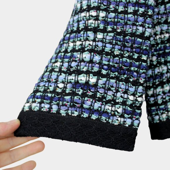 NWT St. John Martinique Blue Tweed Jacket, Blazer, Cardigan Size 10 - Picture 7 of 8